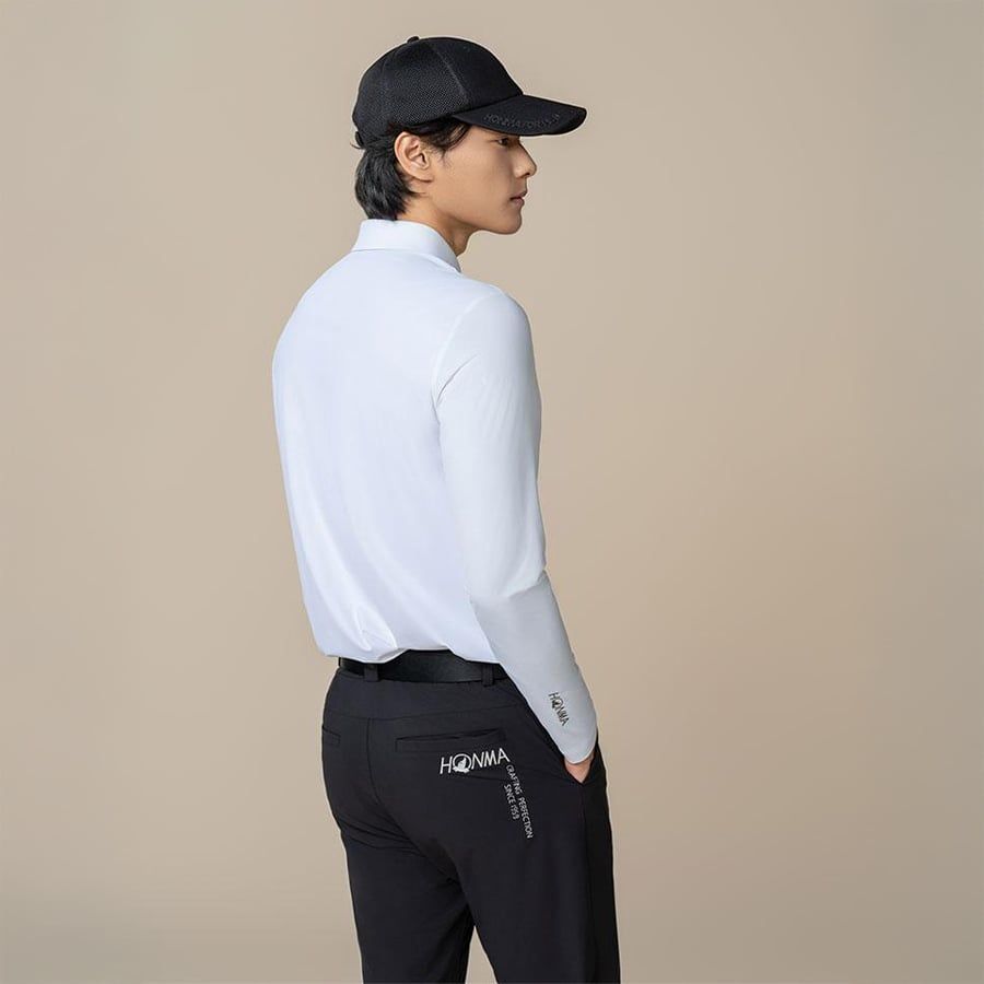 Áo golf nam tay dài BRIGHT WHITE HMLC705T222 | HONMA