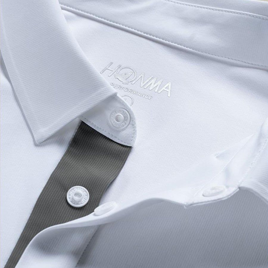 Áo golf nam tay dài BRIGHT WHITE HMLC705T222 | HONMA