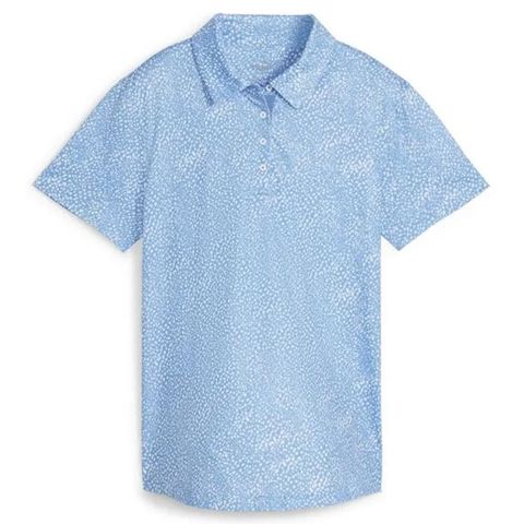 Áo golf nữ tay ngắn W CLOUDSPUN Microdot SS Polo - Blue Skies - White Glow 62392203 | PUMA