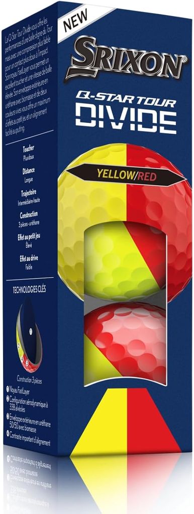 Hộp 12 Bóng Golf Srixon Q-Star Tour 6 Divide Yellow/Red | Srixon