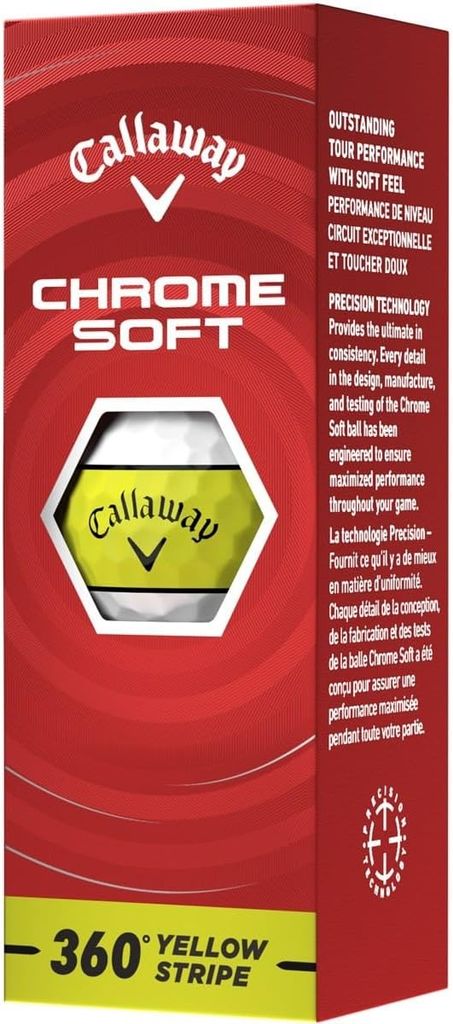 Hộp 12 bóng golf CHROME SOFT 360 YELLOW STRIPE 2026 | Callaway