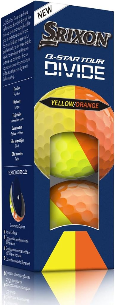 Hộp 12 Bóng Golf Srixon Q-Star Tour 6 Divide Yellow/Orange | Srixon
