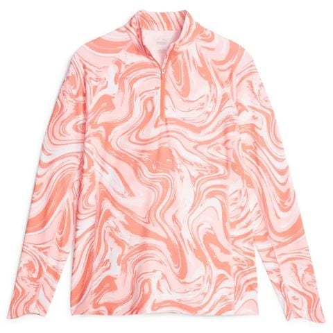 Áo golf tay dài nữ W YouV Sandstone 1/4 Zip - White Glow-Fizzy Sun 62279102 | PUMA