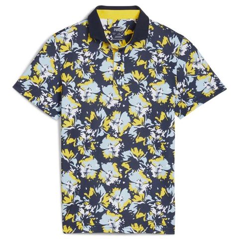 Áo golf tay ngắn trẻ em Boys Pique Borrego Polo - Silver Sky-Pelé Yellow 62809902 | PUMA
