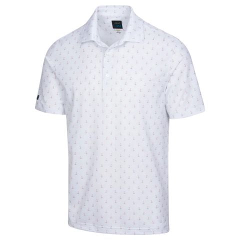 Áo golf nam tay ngắn PALM TREE POLO - White G7S22K504_WHT | Greg Norman