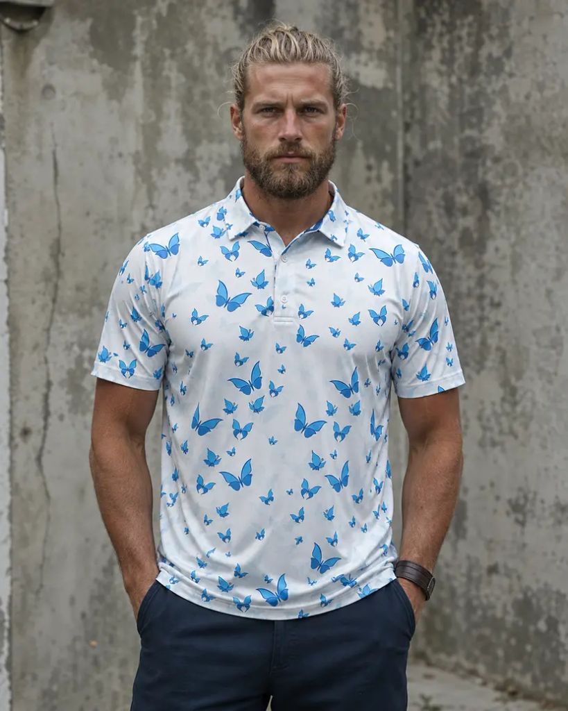 Áo Golf Nam Tay Ngắn Butterfly Garden Wildside Polo - Ultracool WS1001
