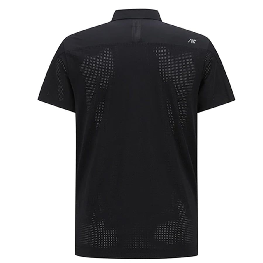 Áo golf nam tay ngắn Back Fabric Block Short T-Shirt - Black AGEMMTS04