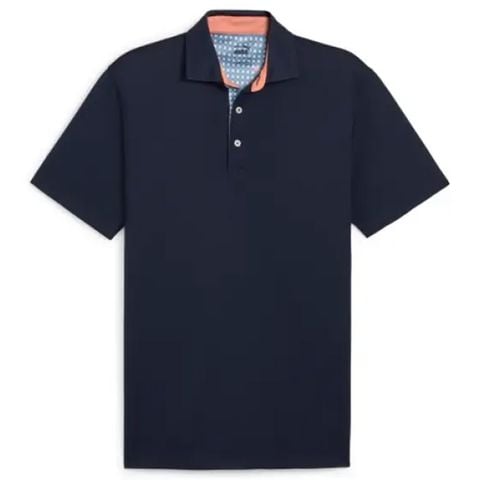 Áo golf tay ngắn nam Pique Gingham Solid Polo - Deep Navy 62464902 | PUMA