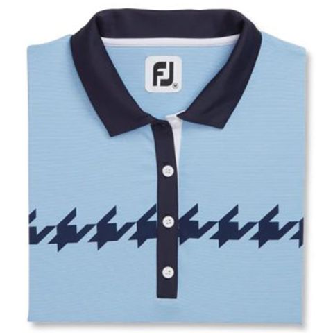 Áo golf nữ Cap Sleeve Houndstooth Print Shirt Blue 87346 MEGA SALE | FootJoy