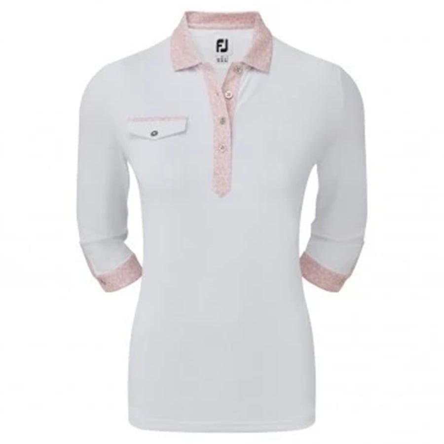 Áo Golf Nữ Tay Ngắn 3/4 Sleeve Pique with Printed Trim Shirt 82683 | F
