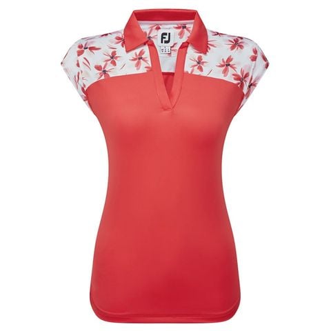 Áo Golf Nữ Tay Ngắn Blocked Floral Print Cap Sleeve Shirt 89819 | FootJoy