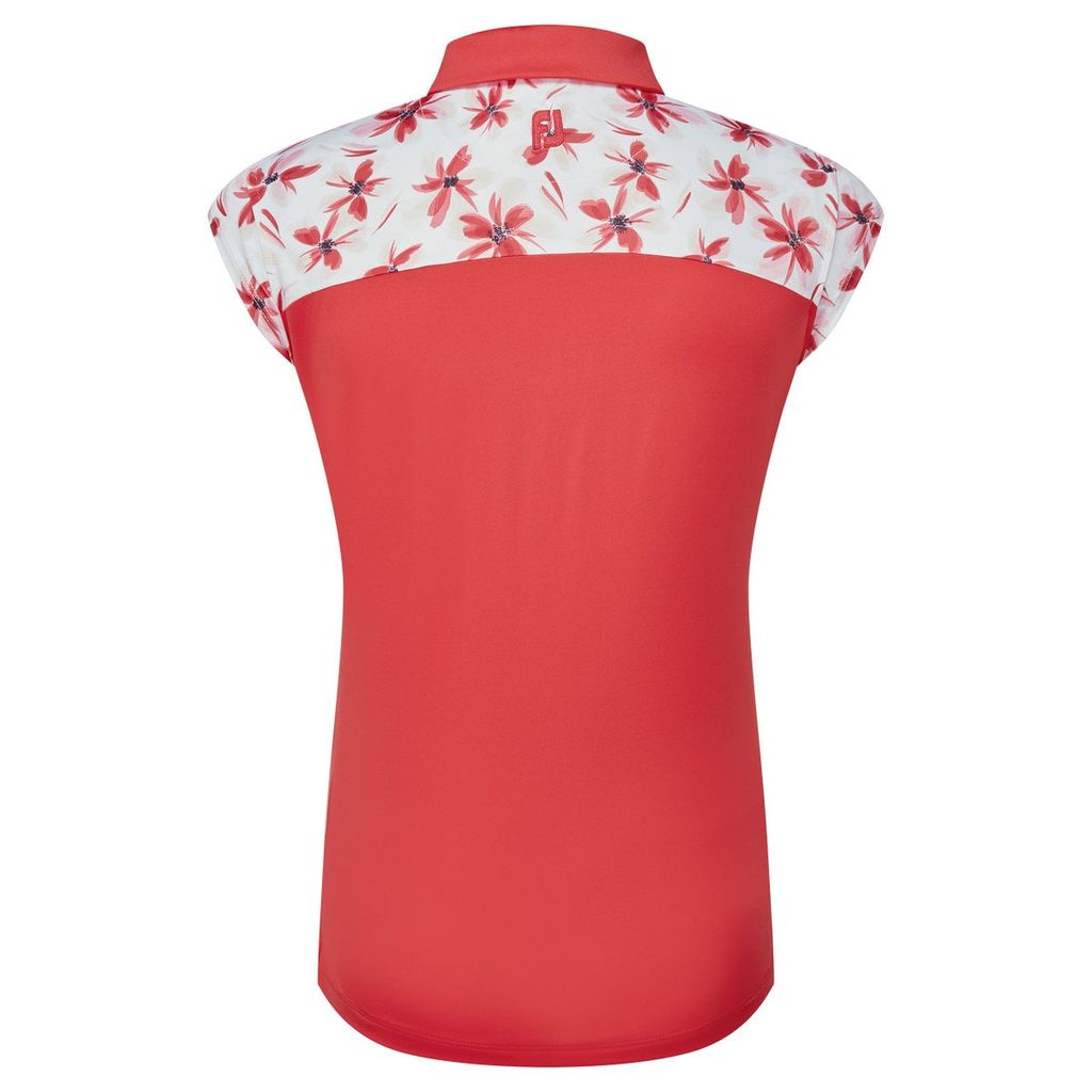 Áo Golf Nữ Tay Ngắn Blocked Floral Print Cap Sleeve Shirt 89819 | Foot