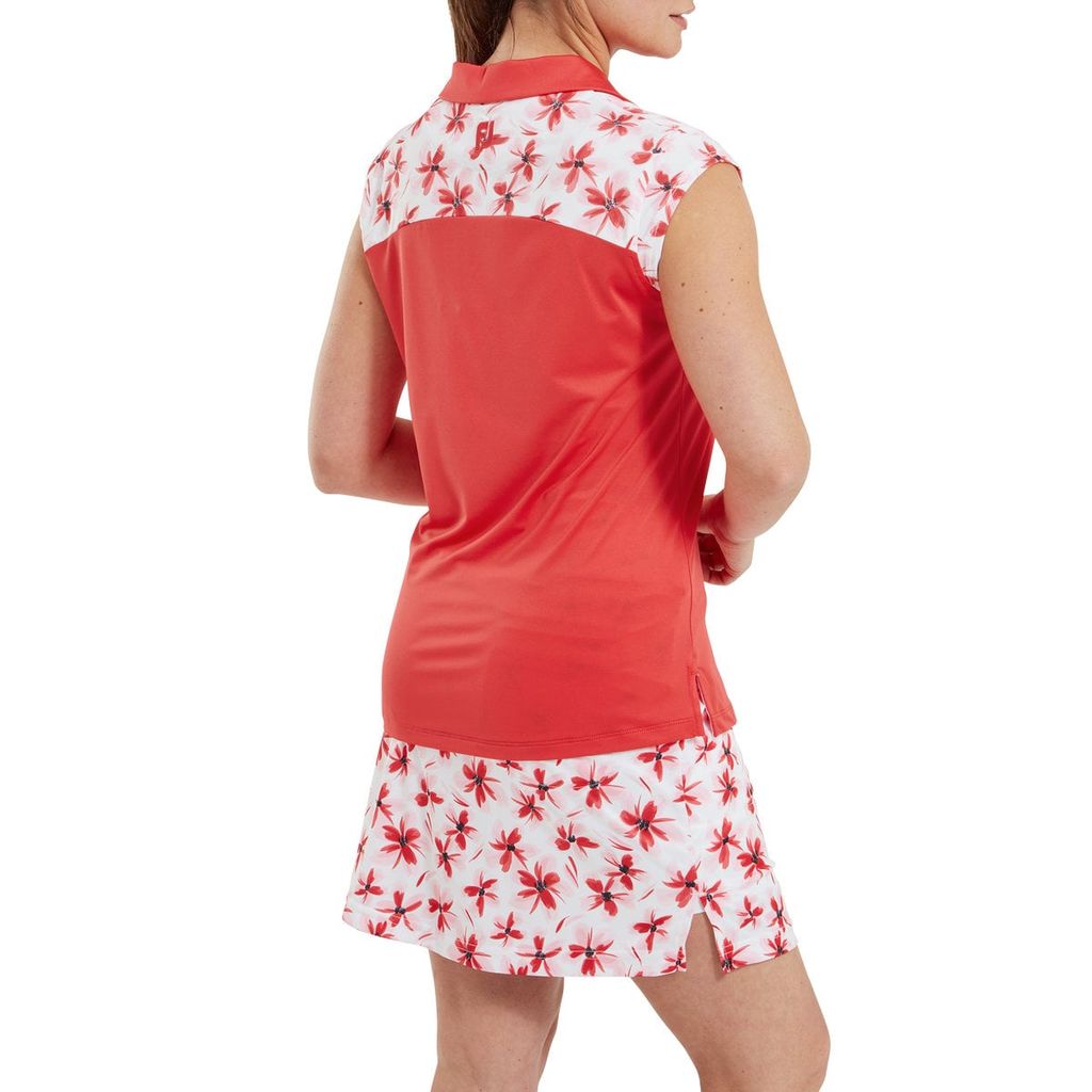 Áo Golf Nữ Tay Ngắn Blocked Floral Print Cap Sleeve Shirt 89819 | Foot