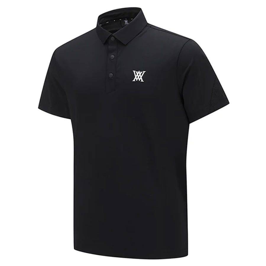 Áo golf nam tay ngắn Back Fabric Block Short T-Shirt - Black AGEMMTS04