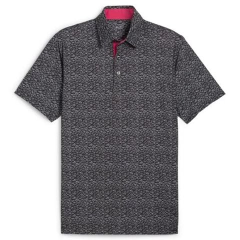 Áo golf tay ngắn nam MATTR Piranha Polo - Puma Black - White Glow 62448201 | PUMA