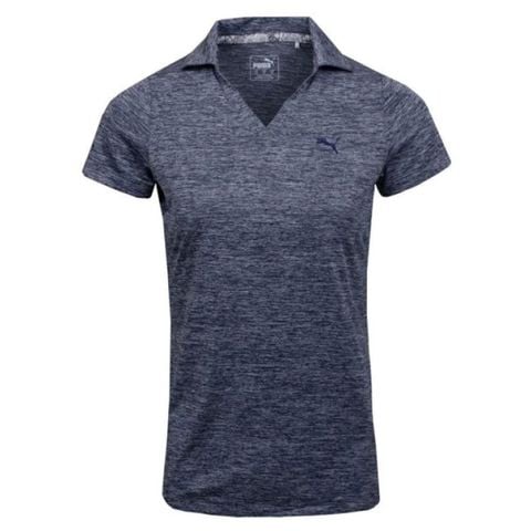 Áo golf nữ tay ngắn W Icon Heather Polo - Peacoat 59680204 | PUMA