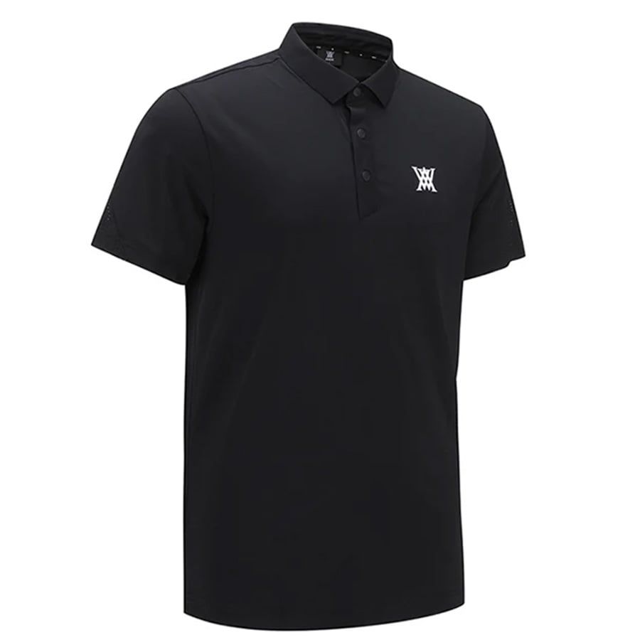 Áo golf nam tay ngắn Back Fabric Block Short T-Shirt - Black AGEMMTS04