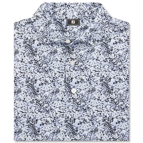 Áo golf nam tay ngắn Garden Print Lisle Periwinkle 37462 | FootJoy