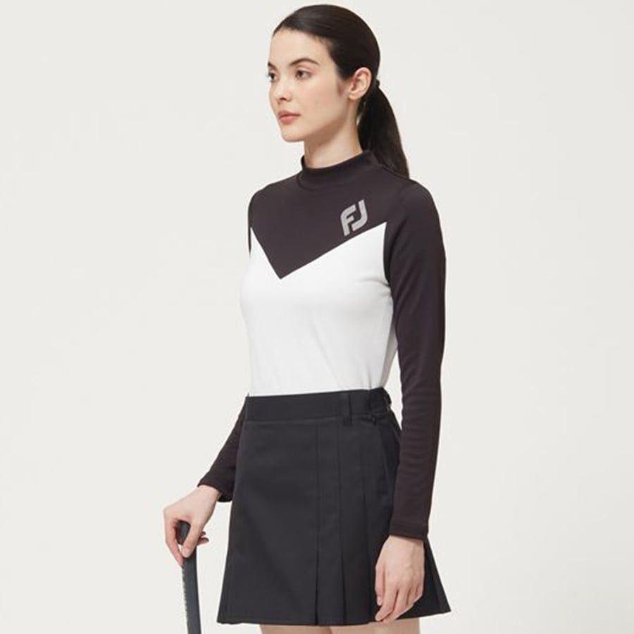 Áo golf nữ tay dài  WOMEN'S Fuel Ls Mock Neck Shirt Black  | FootJoy