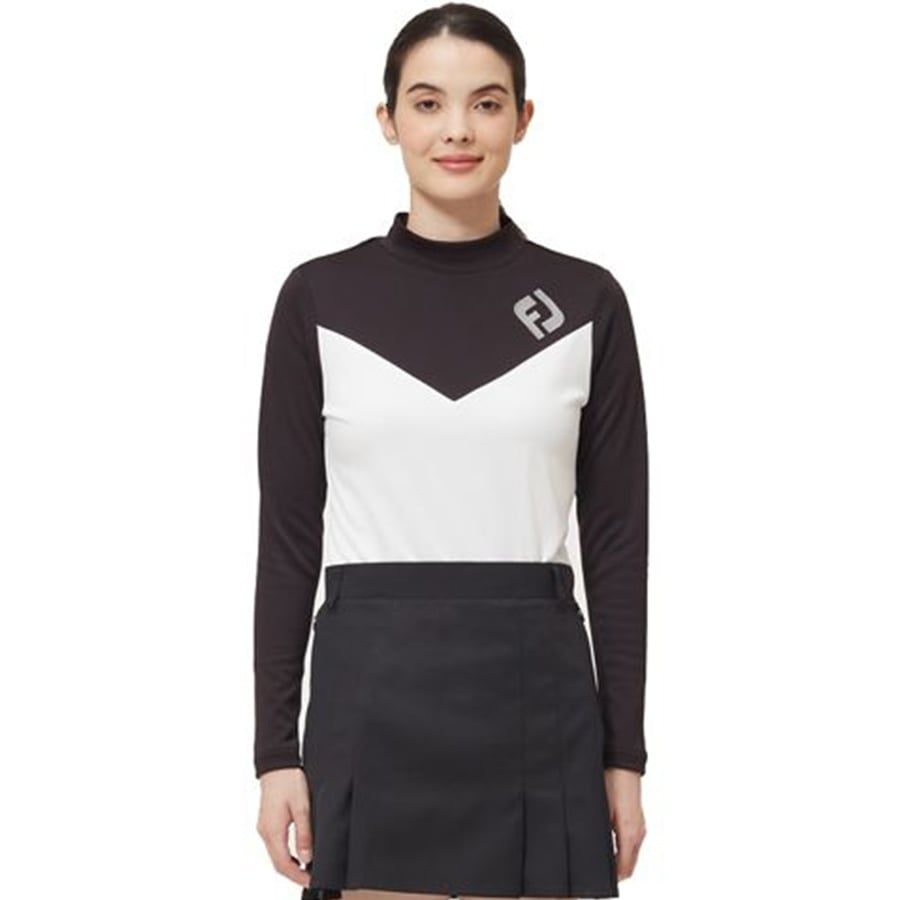 Áo golf nữ tay dài  WOMEN'S Fuel Ls Mock Neck Shirt Black  | FootJoy