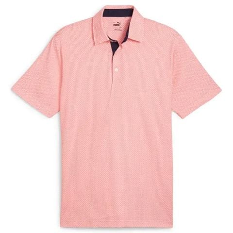 Áo golf tay ngắn nam MATTR Cups Golf Polo - White Glow - Melon Punch 62464803 | PUMA