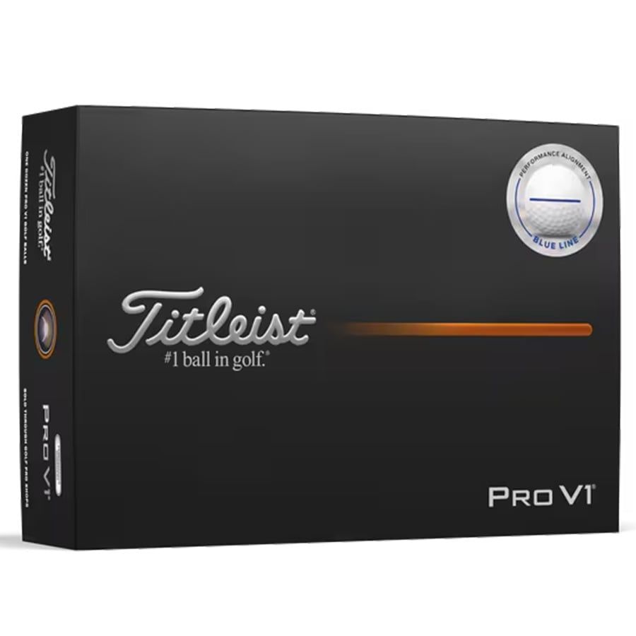 Hộp 12 Bóng golf Pro V1 2025 White PERFORMANCE ALIGNMENT BLUE | Titlei