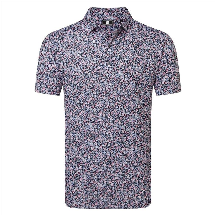 Áo Golf Tay Ngắn Meadow Print Lisle Self Collar 39451 | Foo