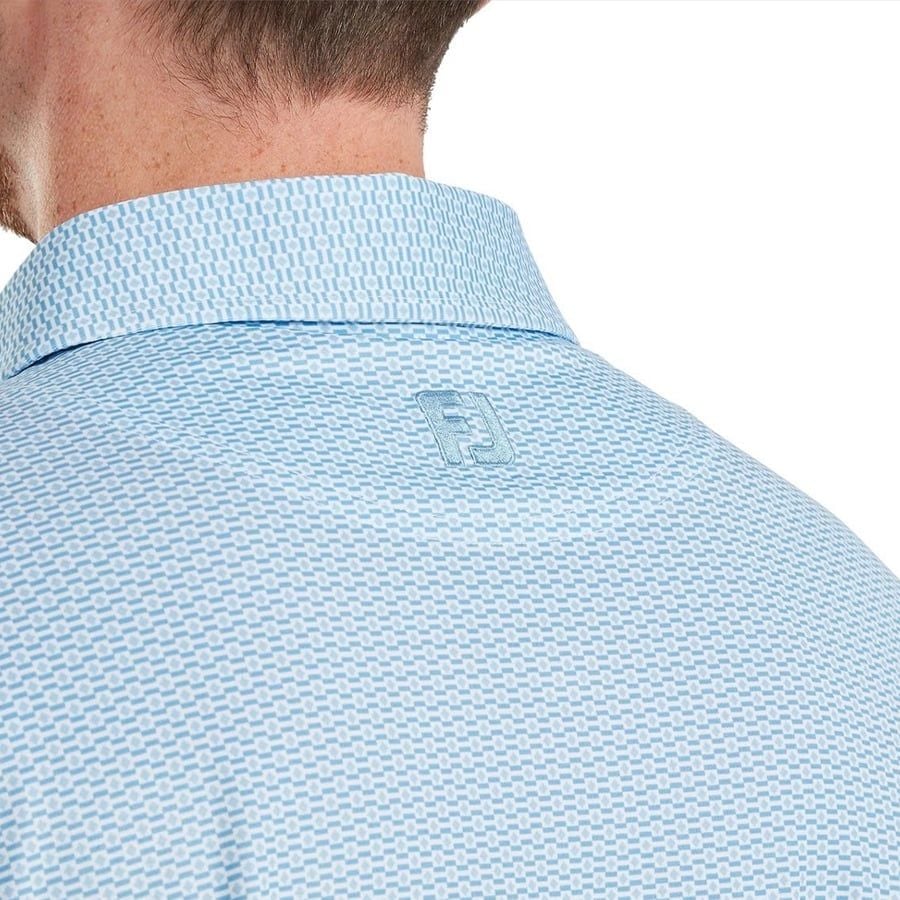 Áo Golf Nam Tay Ngắn Nautical Flag Print Lisle Self Collar 39481 | Foo