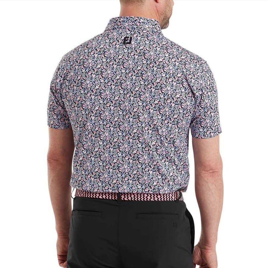 Áo Golf Tay Ngắn Meadow Print Lisle Self Collar 39451 | Foo