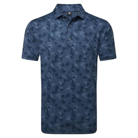 Áo Golf Nam Tay Ngắn Leaf Camo Lisle, Self Collar 32689 | FootJoy