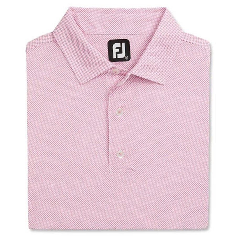 Áo Golf Nam Tay Ngắn Pinwheel Print Lisle, Self Collar 31349  | FootJo