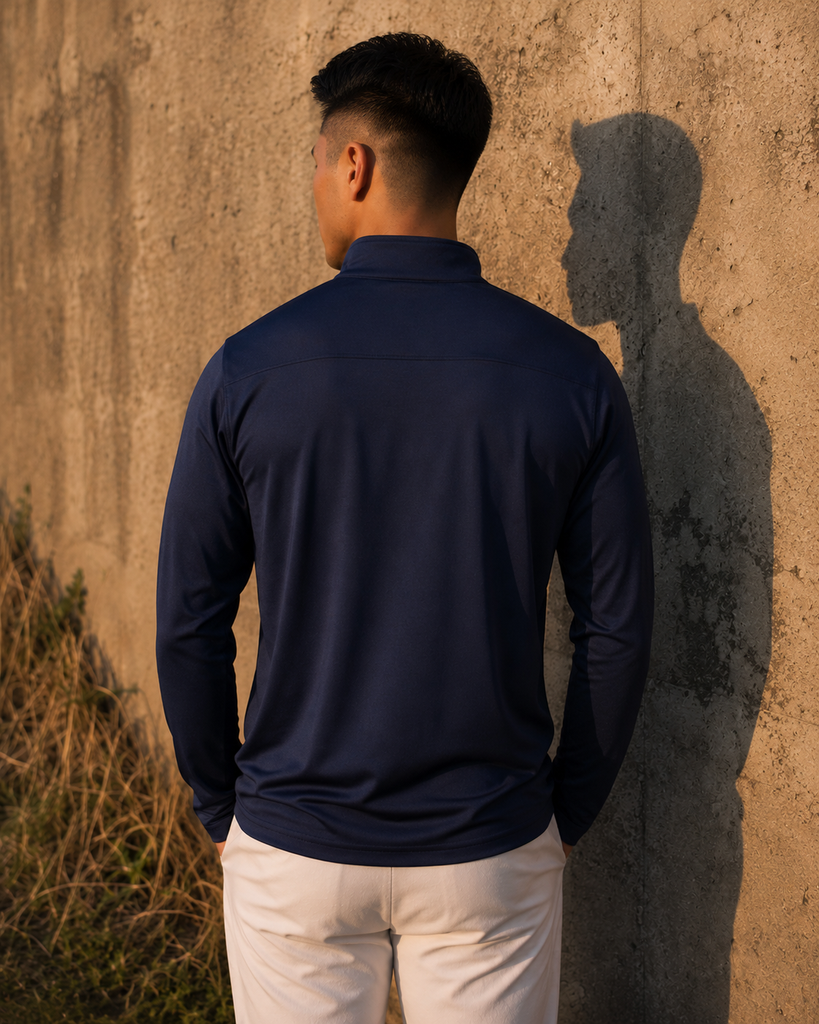 Áo Golf Nam Tay Dài 1/4 zip  - Midnight WS101705 | Wildside