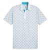 Áo golf nam tay ngắn Pure Monogram Polo - White Glow-Aqua Blue 6249820