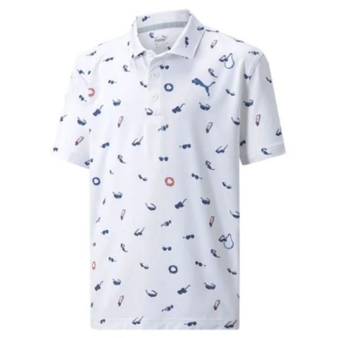 Áo golf tay ngắn trẻ em Mattr Sunnies Polo Boys - Bright Cobalt-QUIET SHADE 53434001 | PUMA