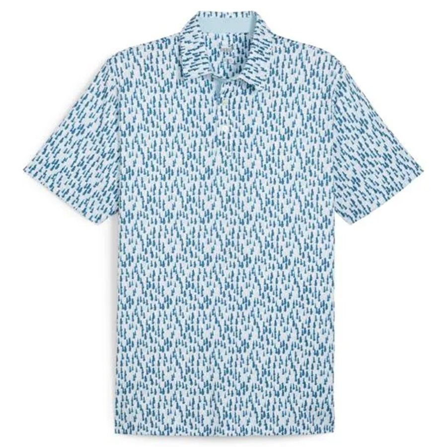 Áo golf tay ngắn nam MATTR Pines Golf Polo - Ocean Tropic - Zen Blue 6