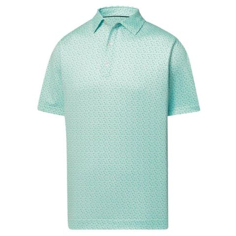 Áo golf nam tay ngắn Allover Floral Lisle Emerald/White 31494  | FootJoy