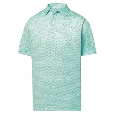 Áo golf nam tay ngắn Allover Floral Lisle Emerald/White 31494 | FootJoy