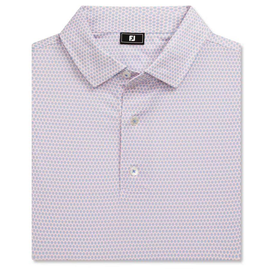 Áo golf nam tay ngắn Stellar Print Lisle White/Pink/Sky 37512 | FootJo