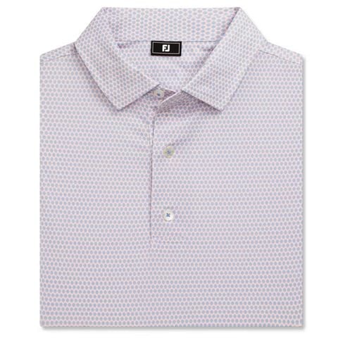Áo golf nam tay ngắn Stellar Print Lisle White/Pink/Sky 37512 | FootJoy