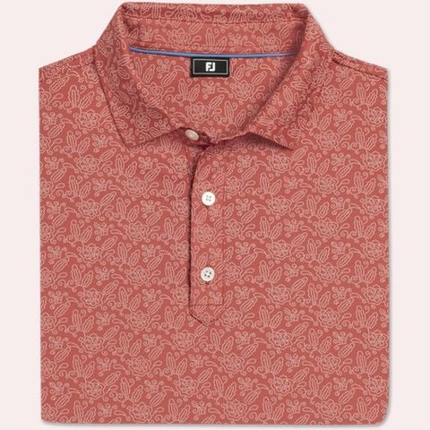 Áo Golf Tay Ngắn FootJoy Wingtip Floral Lisle Self Collar 39484 | FootJoy