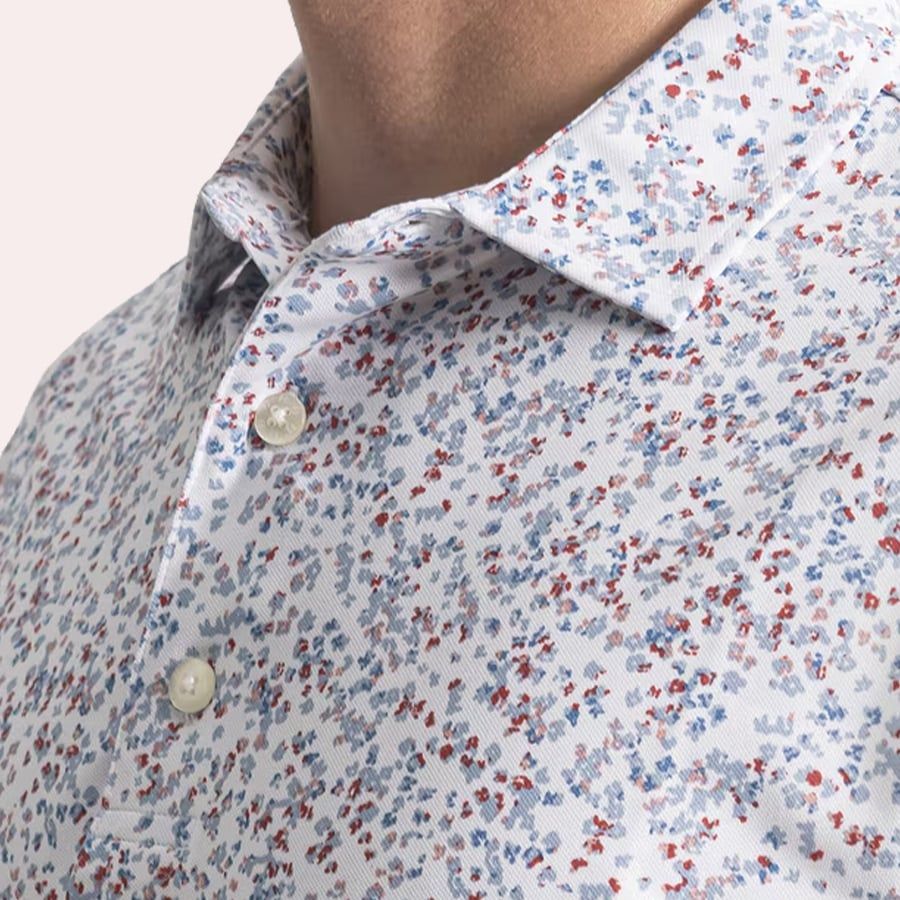 Áo Golf Tay Ngắn FootJoy Watercolor Floral Print Pique Self Collar 394