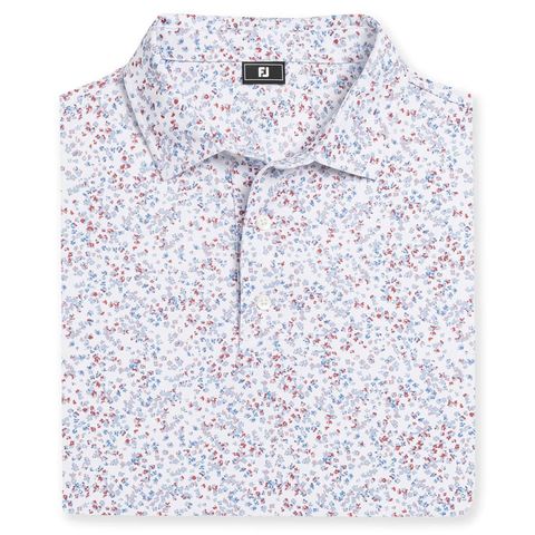 Áo Golf Nam Tay Ngắn Watercolor Floral Print Pique Self Collar 39488 | FootJoy