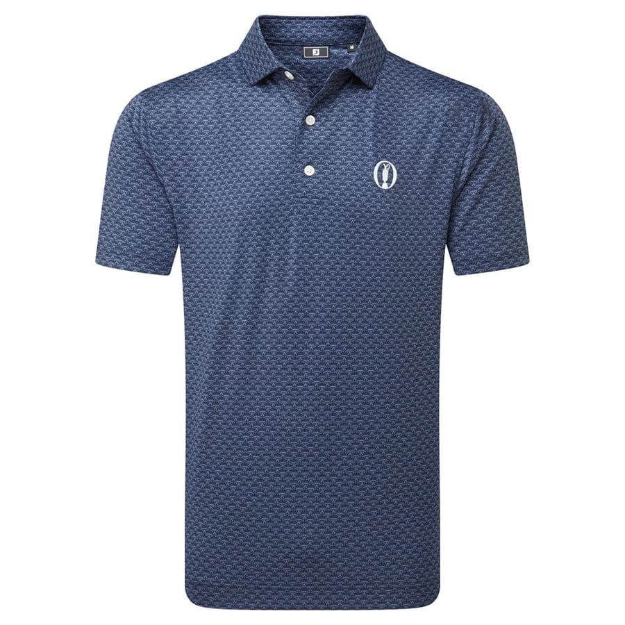 Áo Golf Nam Tay Ngắn Open Crown Lisle Shirt 43046 Navy  | FootJoy