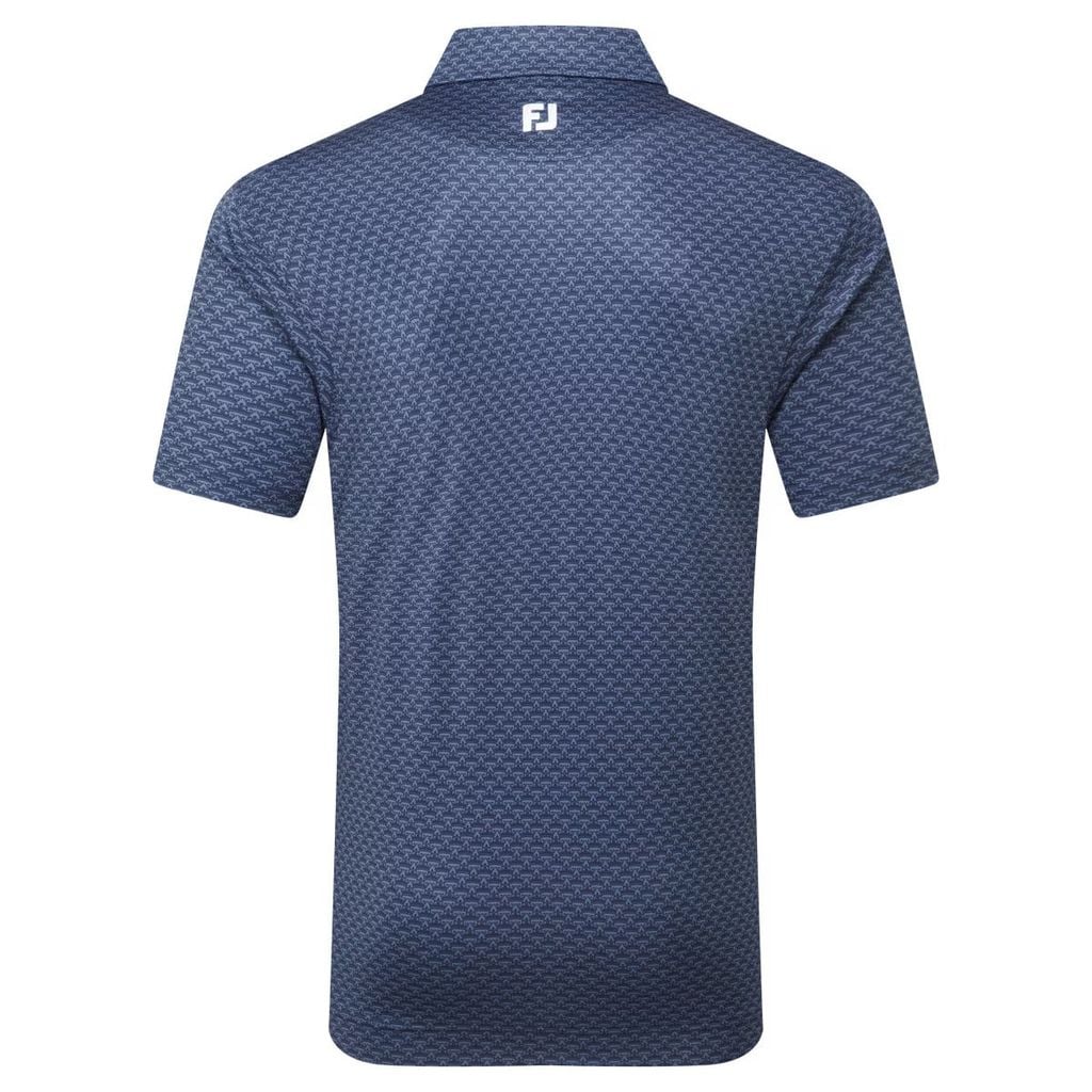 Áo Golf Nam Tay Ngắn Open Crown Lisle Shirt 43046 Navy  | FootJoy
