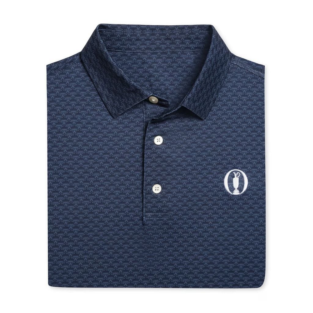Áo Golf Nam Tay Ngắn Open Crown Lisle Shirt 43046 Navy  | FootJoy