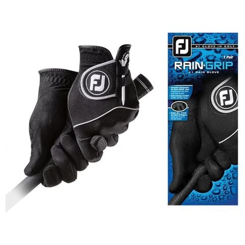 Cặp Găng Tay golf nữ RAINGRIP Pair Blk/Grey 66080E | FootJoy