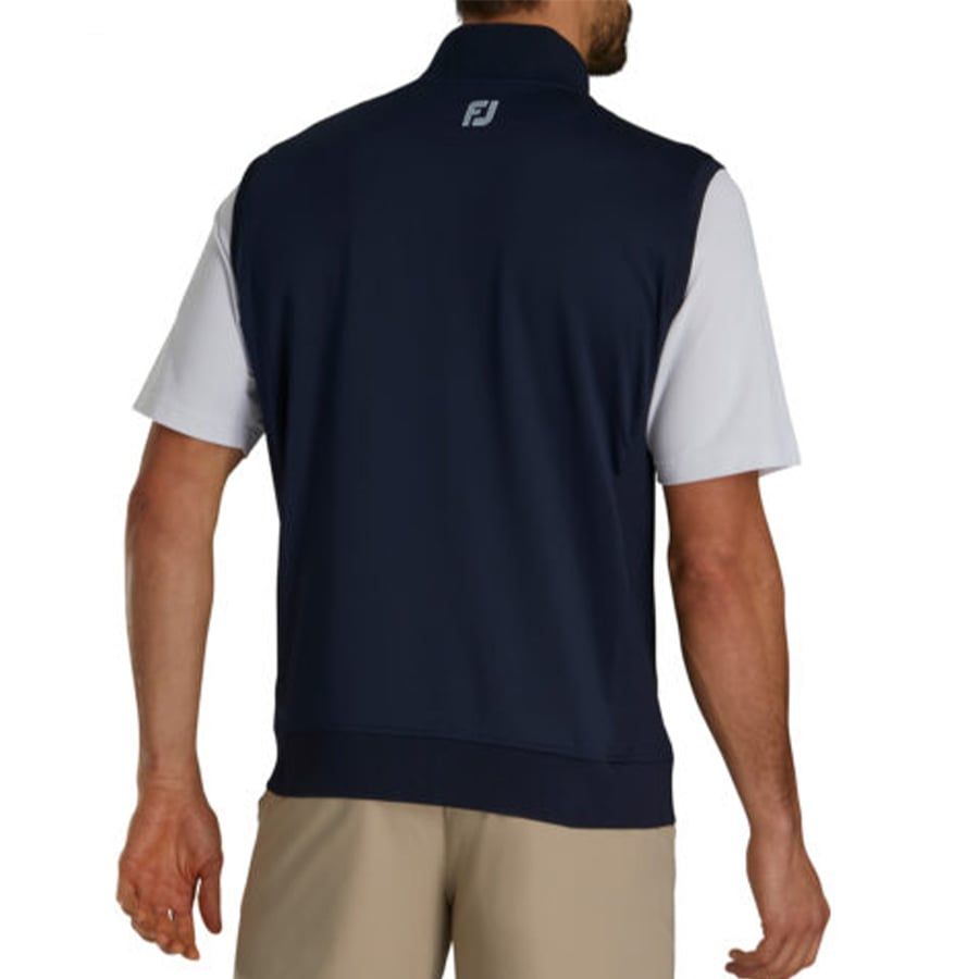 Áo Golf Tay Ngắn FootJoy Double Jersey Knit Full Zip Vest w Rib Accent