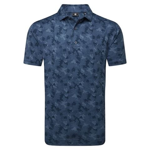 Áo Golf Tay Ngắn FootJoy Leaf Camo Lisle, Self Collar 32689 | FootJoy