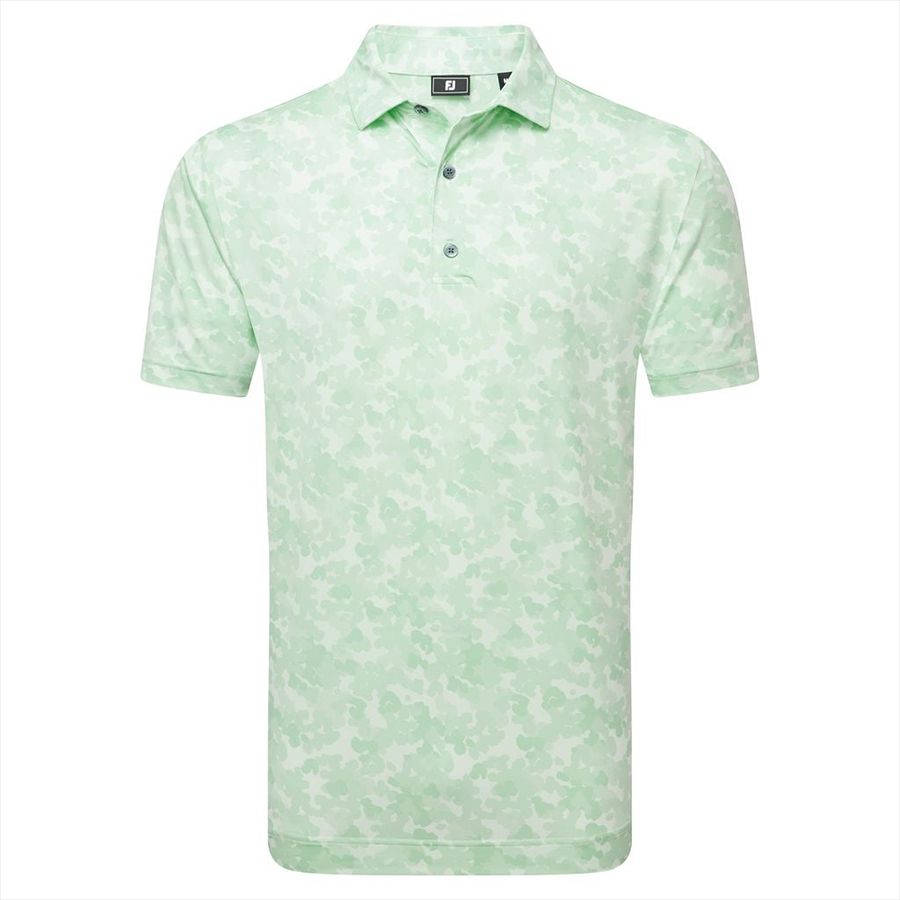 Áo Golf Tay Ngắn FootJoy Leaf Camo Lisle, Self Collar 32695 | FootJoy