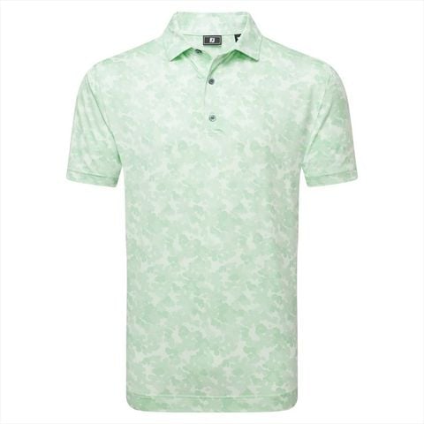 Áo Golf Tay Ngắn FootJoy Leaf Camo Lisle, Self Collar 32695 | FootJoy